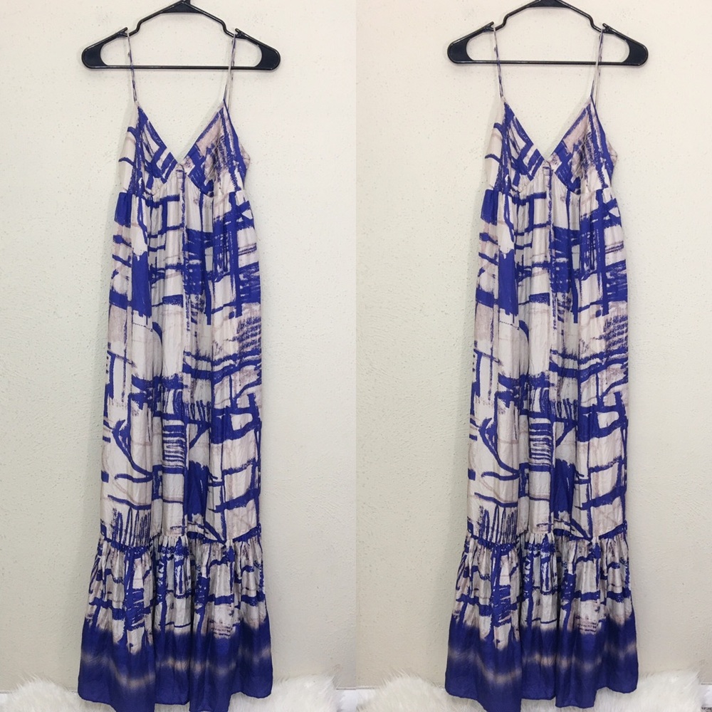 Anthropologie Isabella Sinclair Silk Maxi Dress 8